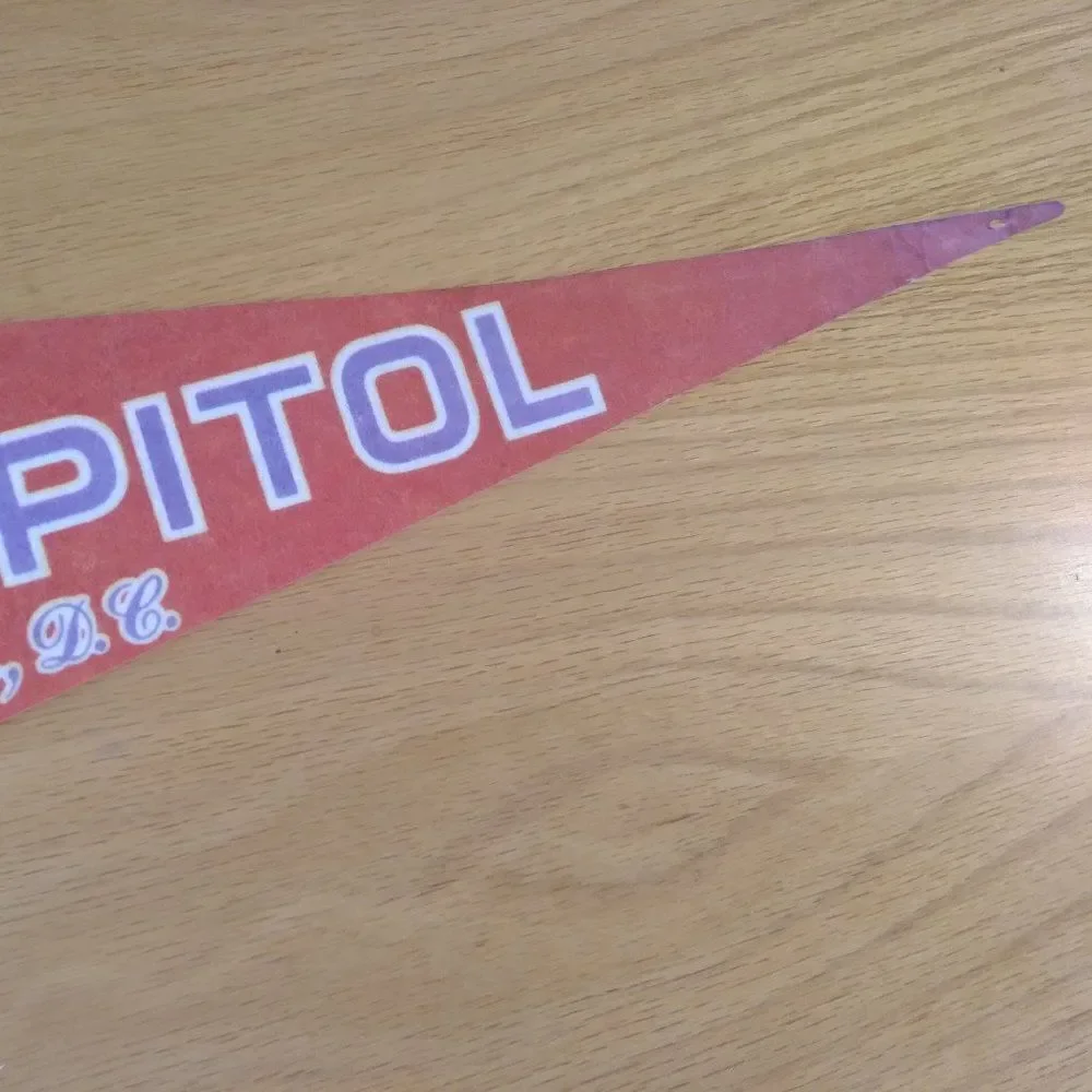 Vintage 60s U.S. Capitol Washington D.C. Pennant Flag 24